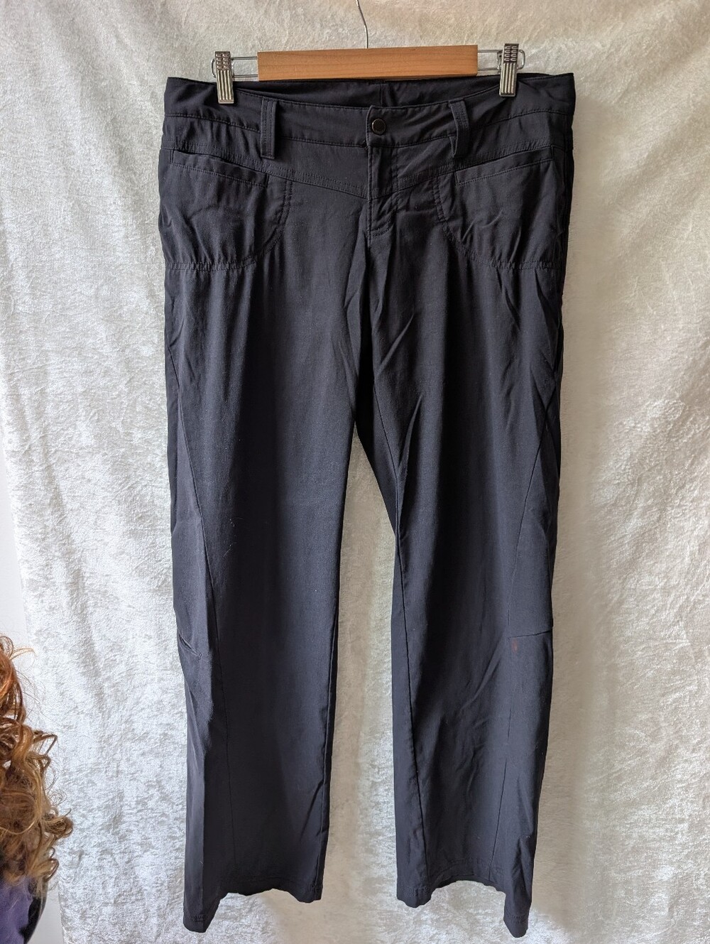 Athleta 10P Nylon Straight Leg Button Back Pockets Leg Zipper